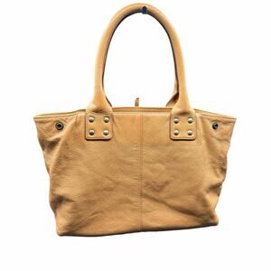 GAP Tan Pebbled Leather Tote Bag Large Shoulder Purse